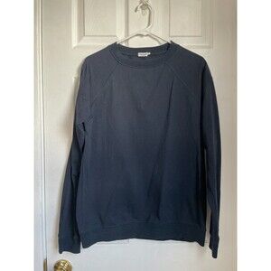 FILIPPA K Navy Blue Linen Cotton Sweater sweatshirt pullover size M long sleeve